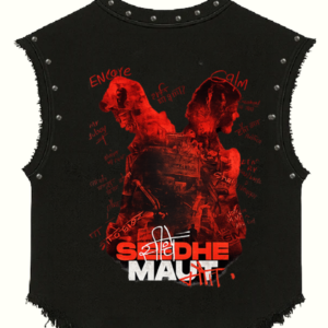 seedhe maut alert red vest tshirt
