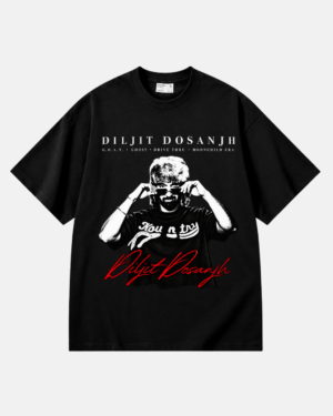 Diljit Dosanjh fronted Oversized Black T-Shirt