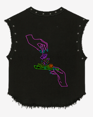 Melted Wear Dragon Graphic Studded Vest