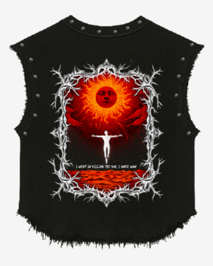 Killing the Sun Gothic Graphic Studded Vest
