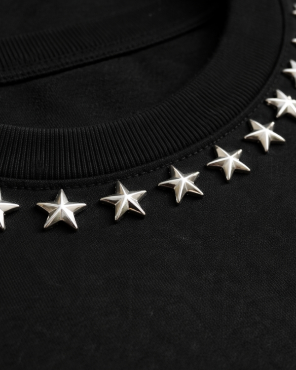 AURA Rhinestone Black Crop T-Shirt for Women