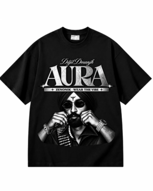 Diljit Dosanjh Aura Oversized Black T-Shirt