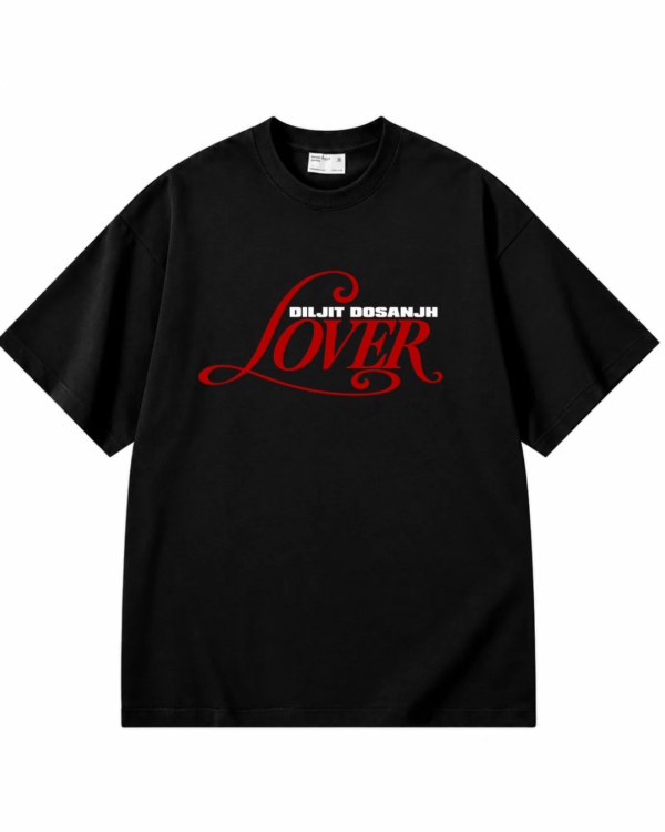 Diljit Dosanjh Lover Graphic Oversized Black T-Shirt