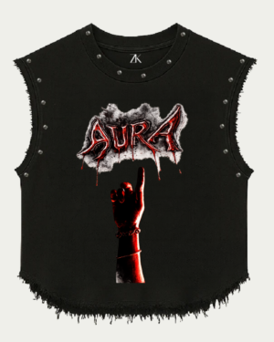 Diljit Dosanjh Aura Red Graphic Studded Black Vest