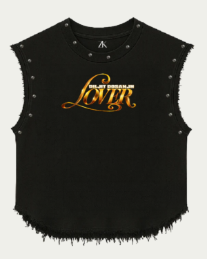 Diljit Dosanjh Royal Portrait Graphic Studded Black Vest