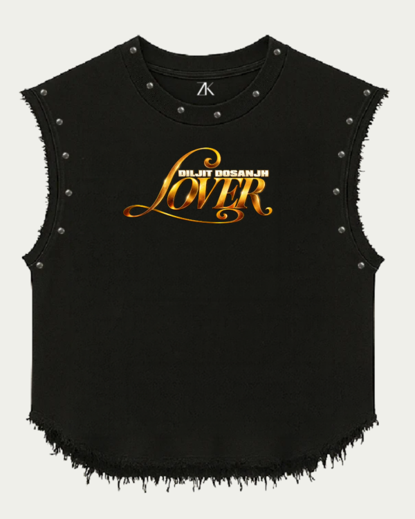 Diljit Dosanjh Royal Portrait Graphic Studded Black Vest
