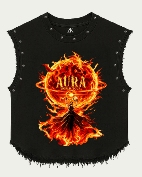 Z- Aura World Tour Fiery Graphic Black Vest
