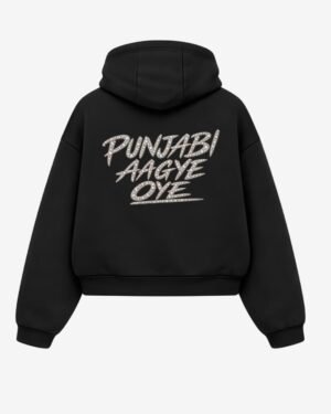 Aura hoodie Punjabi Aagye Oye Studded Hoodie