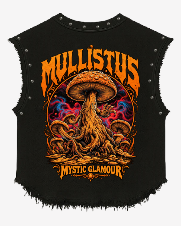 Stonewashed Studded Mystic Mushroom Vest