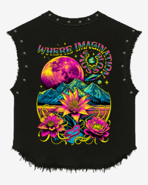 Stonewashed Studded Cosmic Vest
