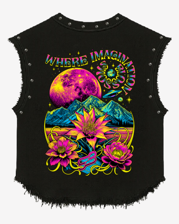 Stonewashed Studded Cosmic Vest