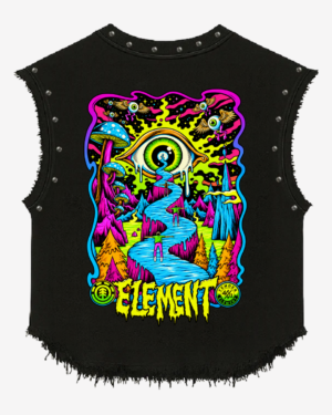Stonewashed Studded Element Graphic Vest
