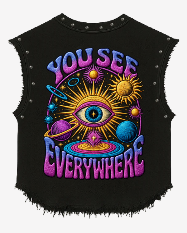 Stonewashed Studded Yousess Everywhere Vest