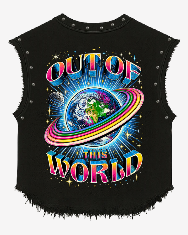 Stonewashed Studded Out Of This World Vest