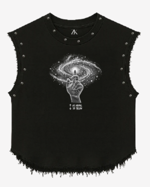 Stonewashed Studded Wild Unicorn Vest