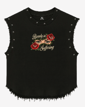Stonewashed Studded Mind Psychedelic Vest