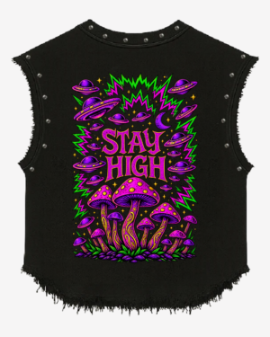 Stonewashed Studded Stay High Vest